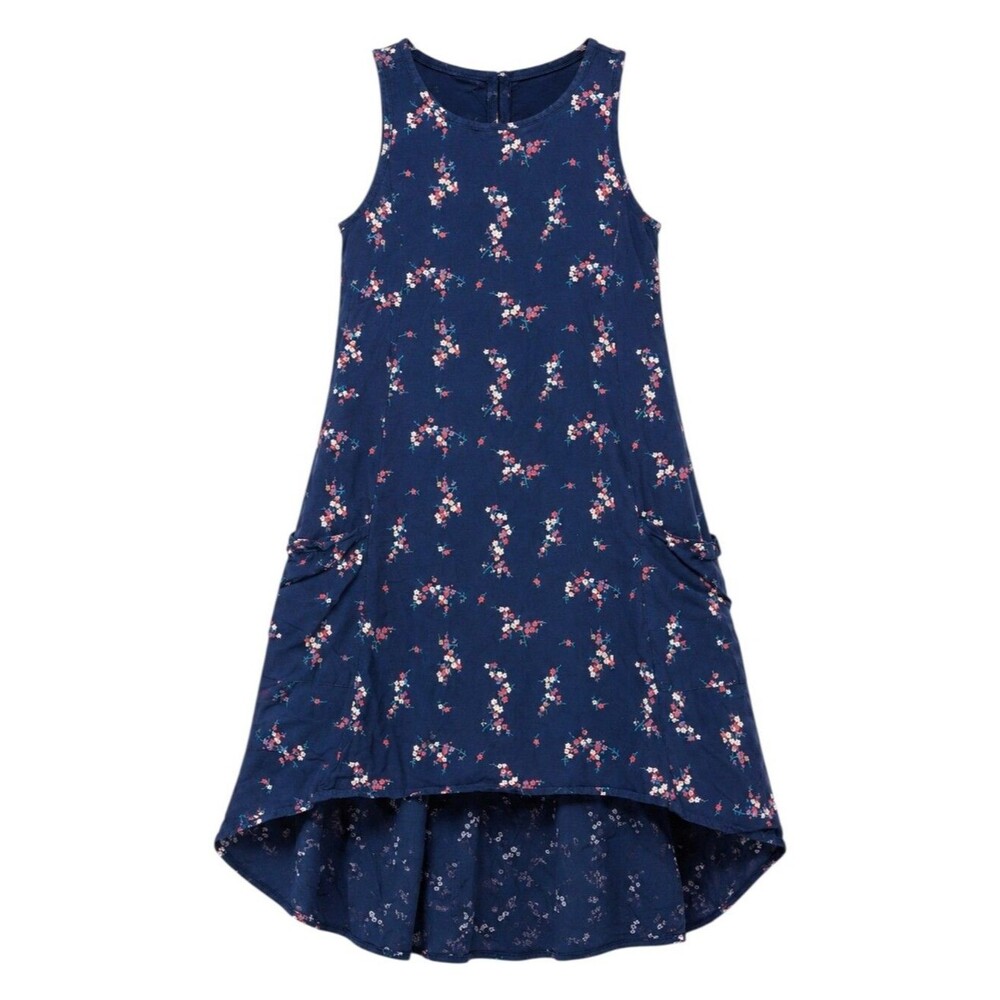 Old Navy Kids Blue Flower Swing Tank Sleeveless High Low Hi Dress Girls Size M 8
